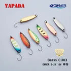 YAPADA CU03 латунная ложка 2,3 г2,8 г3,7 г 31*9 мм, владелец одиночного крючка, многоцветная металлическая ложка, ручья, рыболовные приманки, форель