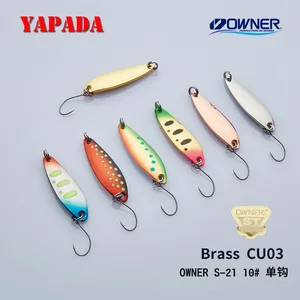 YAPADA CU03 латунная ложка 2,3 г2,8 г3,7 г 31*9 мм, владелец одиночного крючка, многоцветная металлическая ложка, ручья, рыболовные приманки, форель