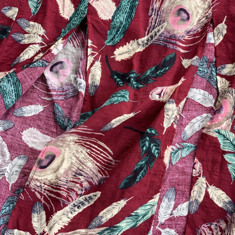 

2019 new fashion women's dresses Retro pattern print sexy backless waist slimming split beach dress