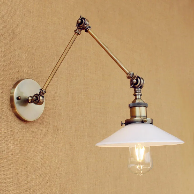 Goedkoop Loft Retro Vintage Wandlamp Verstelbare Swing Lange Arm Wandlampen Voor Thuis LED Edison Industriële Wandkandelaars Apliques Pared