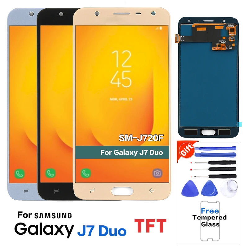 Для samsung Galaxy J7 Duos 2018 J720 ЖК дисплей сенсорный экран дигитайзер SM J720F в сборе