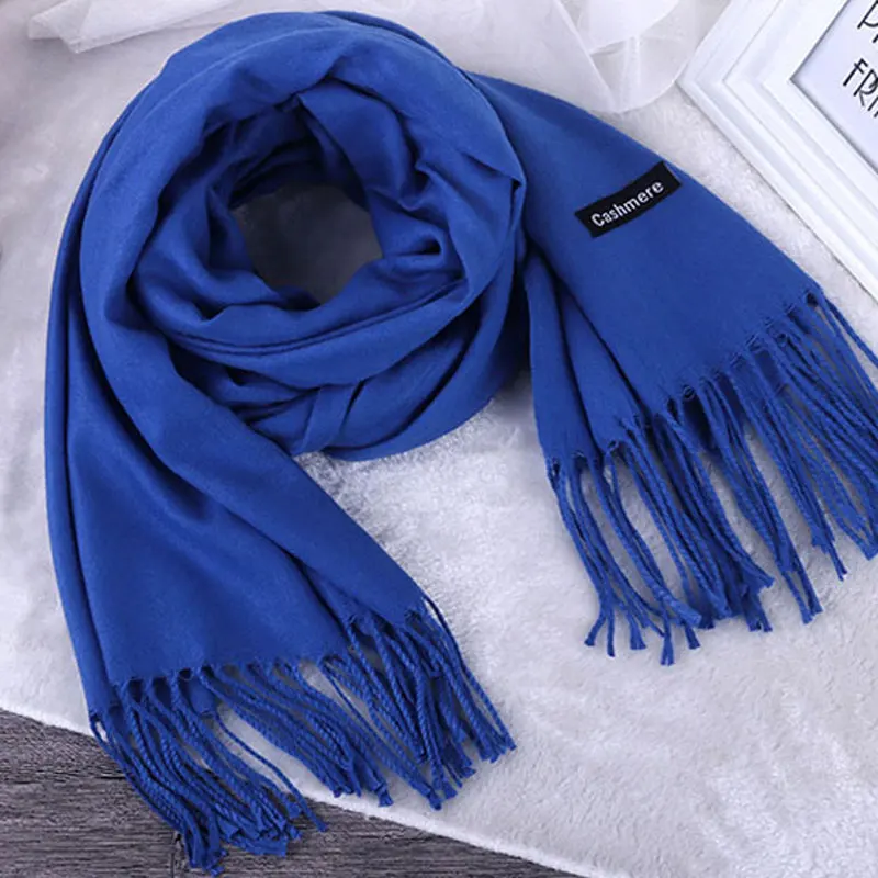 Женская шаль-шарф из искусственного кашемира с кисточками сезон зима-весна