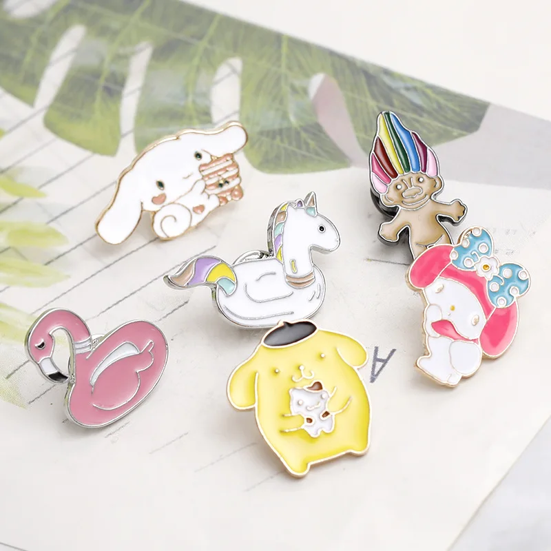 Женская эмалированная брошь в виде кролика с животными лошадью фламинго|Броши| |
