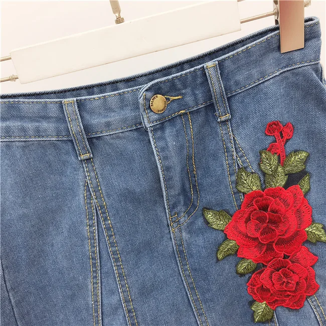 Новый Женская одежда Комплект Мода Большие красные цветы Вышивка цветочный Twinset