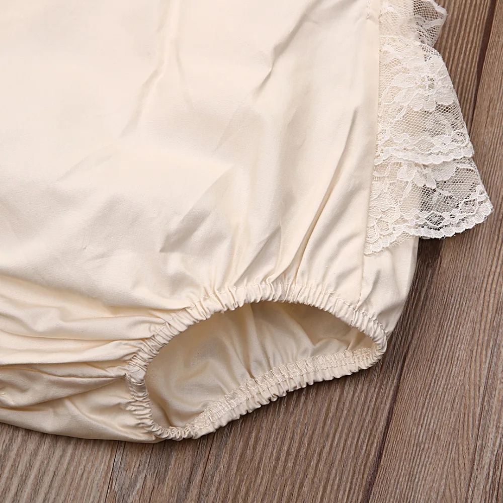 2017 summer baby romper Girl's princess white lace Romper clothes Newborn Backless Jumpsuit | Мать и ребенок