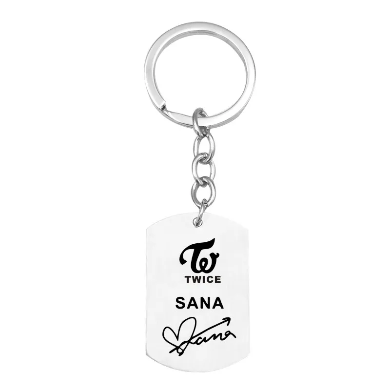 keychain 2 KPOP альбом twiceland дважды ожерелье Корейская мода нержавеющая сталь ювелирные изделия аксессуары ошейник с камнем для мужчин и женщин для мальчиков и девочек - Окраска металла: keychain 2