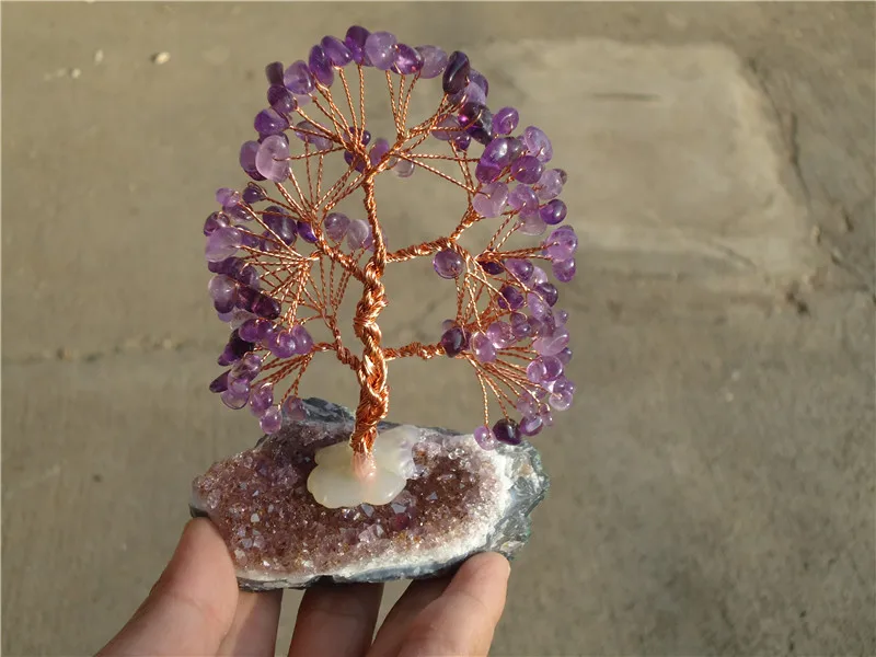 

Natural amethyst lucky tree decoration