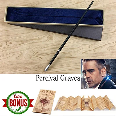 Металлический сердечник Newt Wand Grindelwald Wand с фантастическими животными палочки, где найти их волшебная палочка Рождественский подарок с коробкой - Цвет: Percival Graves