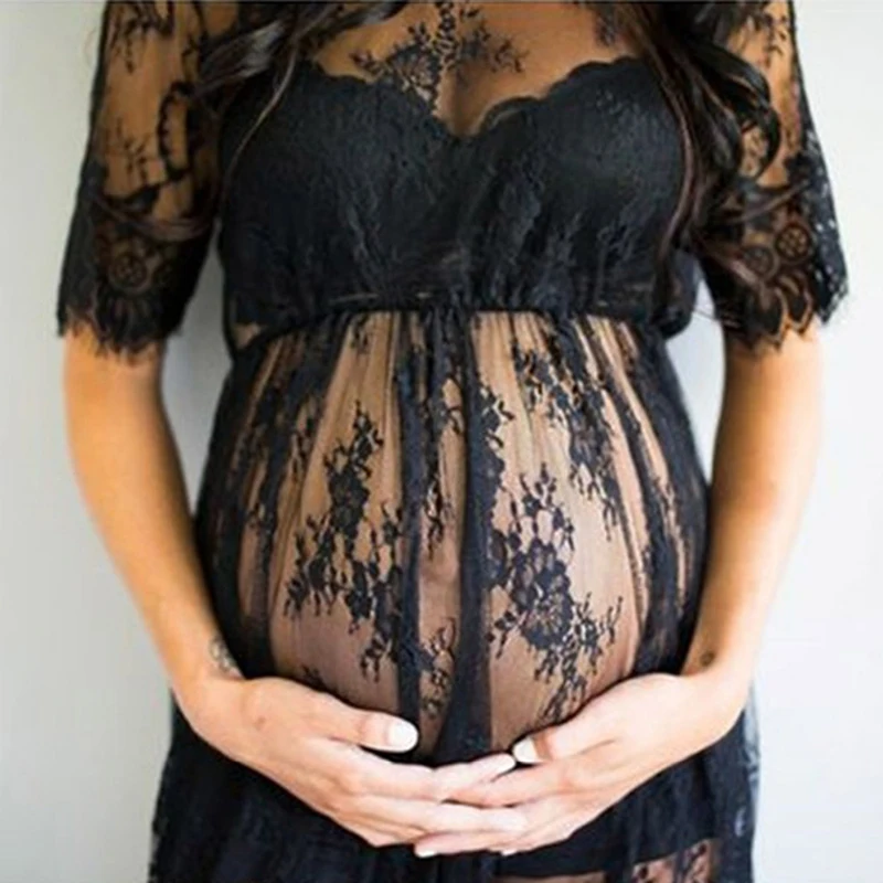 Кружевные платья для беременных фотосессии красивая черная одежда платье