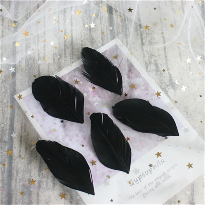 Black 50 шт., перья боа, натуральные перья, лебедь, Plumas De Colores, 4-8 см, перья фазана, свадебные украшения, свадебные украшения - Цвет: Black