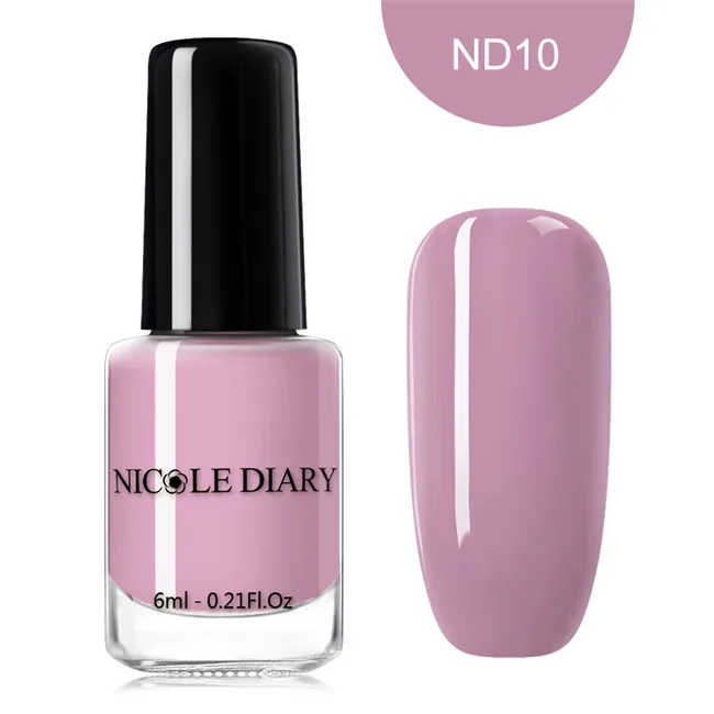 Nude 10 NICOLE DIARY 73 цвета лак для ногтей красный серый блеск жемчужины для дизайна ногтей лак на водной основе маникюр лак для ногтей 6 мл - Цвет: Nude 10