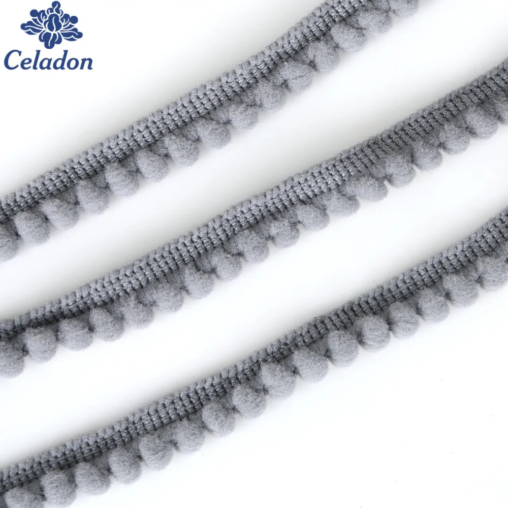 Лидер продаж 10-20 мм серый цвет 5 ярдов мини шар кружевной помпон обшивка Шариковая