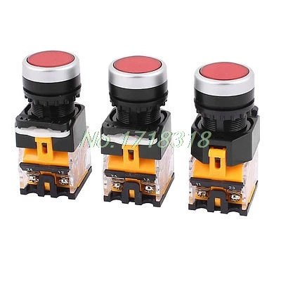 AC 660V 10A NO NC 4 контактный Мгновенный Красный кнопочный переключатель 3 шт.|switch