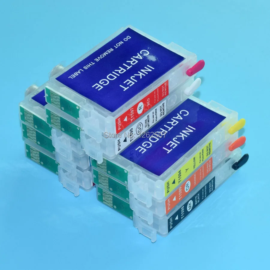 100% совместимый сменный картридж для Epson Stylus Photo R2000 T159 T1590-T1599 Printer Перезаправляемые