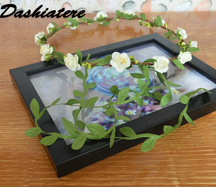 Цветочная корона для волос цвета слоновой кости повязка на голову в стиле хиппи