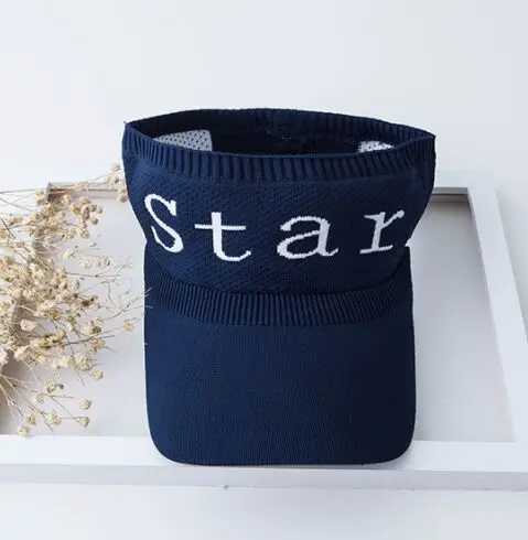 star navyblue Женская Повседневная походная Кепка для путешествий, козырек от солнца, уличные вязаные шапки, спортивные безрукавные открытые солнцезащитные козырьки, Пляжная сетчатая Кепка для гольфа, женская - Цвет: star navyblue