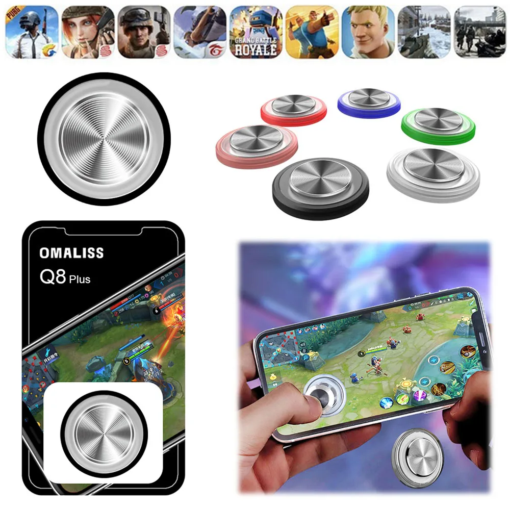 New Arrival Round Auxiliary Joystick Mobile Phone Rocker For Iphone Android Tablet Metal Button Controller PUBG | Электроника