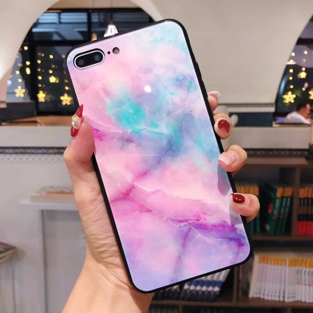 Встроенная крышка для Iphone Xr чехол мраморный Женский Для закаленное стекло 7 8 X Xs Max