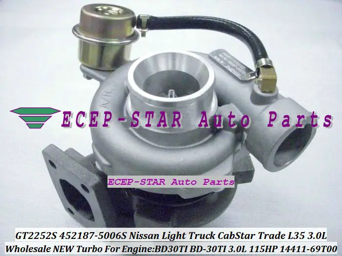 Фото Турбокомпрессор Turbo GT2252S 452187 452187-0001 452187-6 14411-69T00 14411-69T60 452187-3 для NISSAN CabStar Trade M100 L35 BD30TI BD-30Ti 3.0L №3