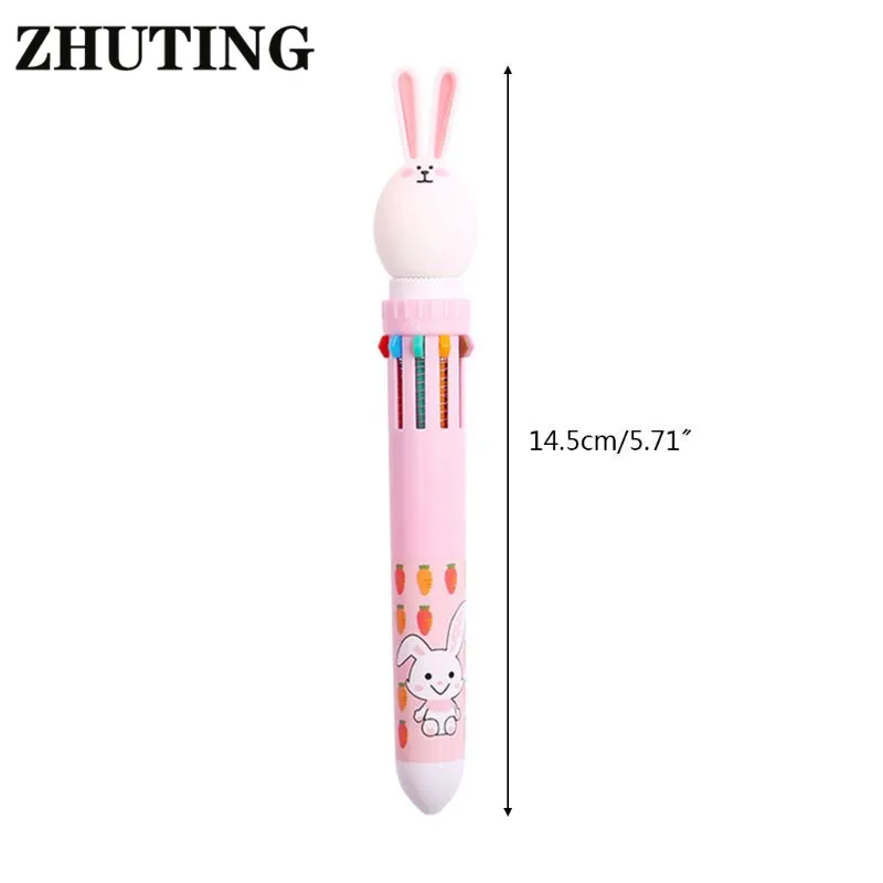 

10 Color 0.5mm Cute Cartoon Rabbit Ballpoint Pen Press School Office Supplies Accessories Stationery Kids Gift Ballpoint Pen