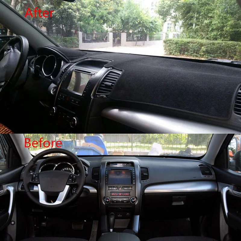 Для Kia Sorento 2009 2010 2011 2012 чехол на приборную панель автомобиля коврик Защита от солнца инструмент защитный ковер Авто аксессуары для укладки