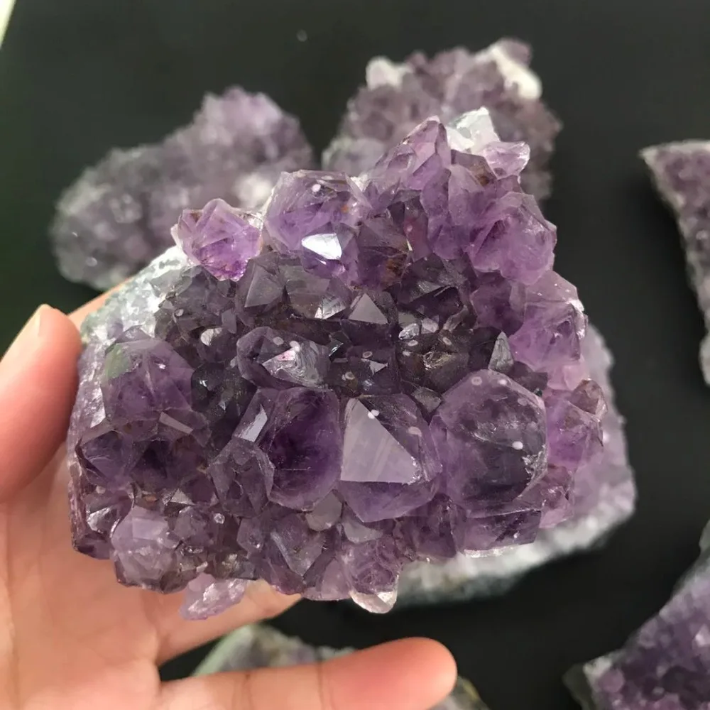 Декоративный аметистовый камень духовный натуральный кластер для заживления