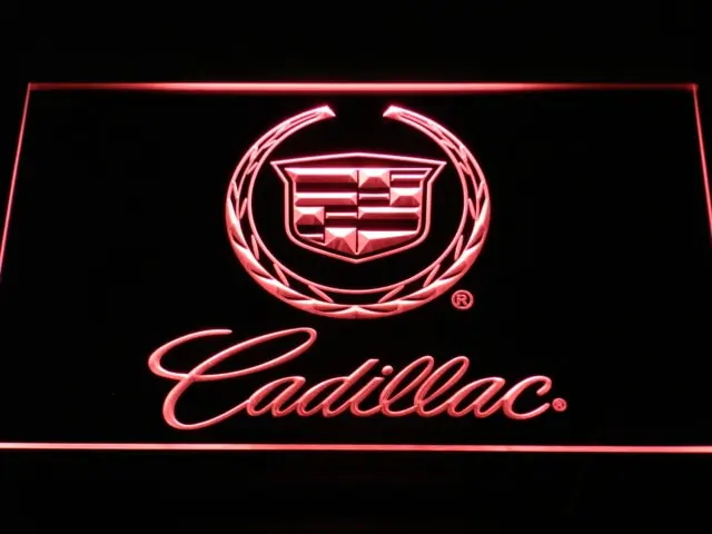 D041 Cadillac светодиодный неоновый знак с переключателем вкл/выкл 20 + цвета 5 размеров