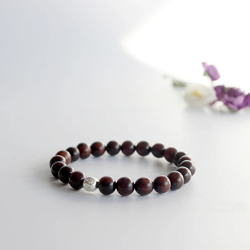 Оптовая продажа бусины для молитвы темного дерева тибетский буддизм мала шесть