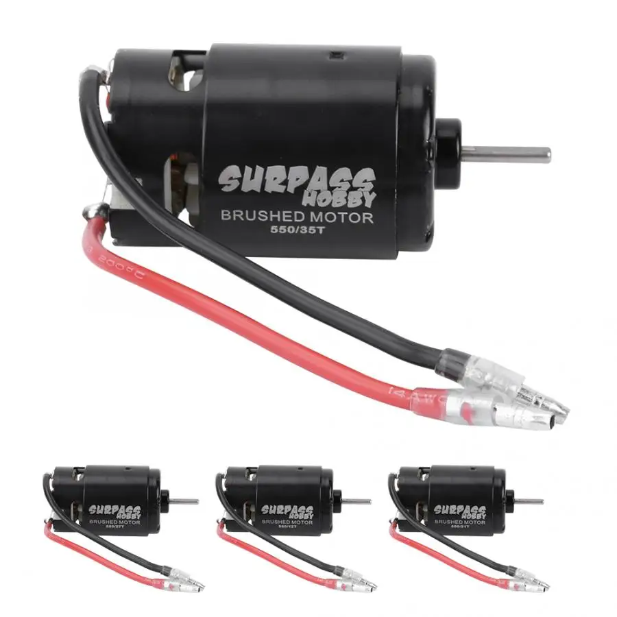 SURPASS HOBBY 550 Carbon Brushed Motor 12T/21T/27T/35T Strong Brushed Motor for 1/10 RC Model Car RC Toy Accessory