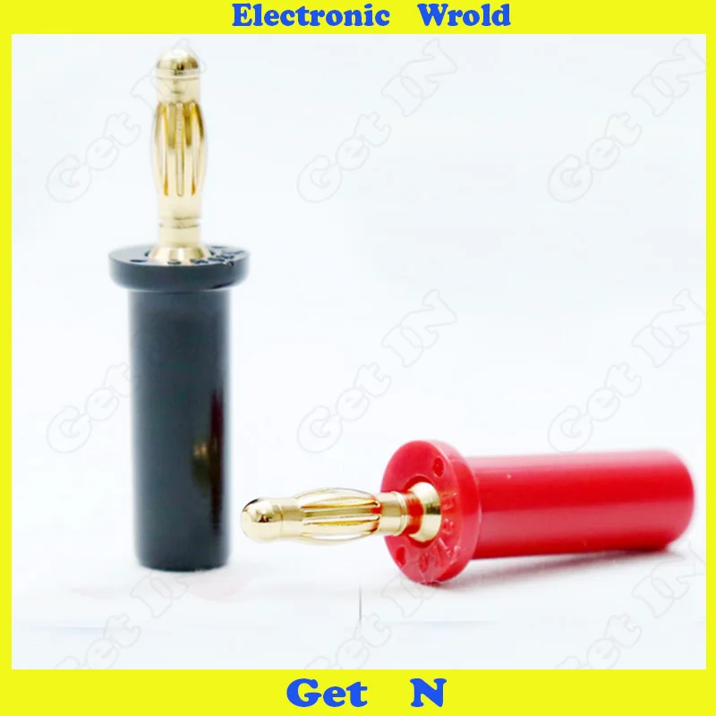 

50pcs 4mm Banana Plug 4mm High Pressure Banana Jack One Integrated Pure Copper Gold Plated Jack H-2009