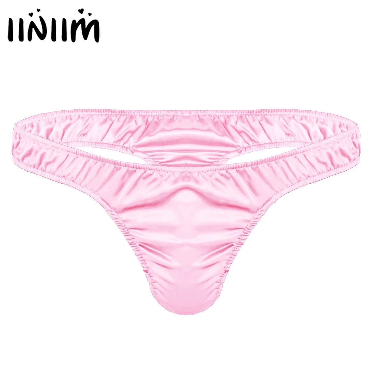 Мужское нижнее белье сексуальное мягкое блестящее атласное гофрированное