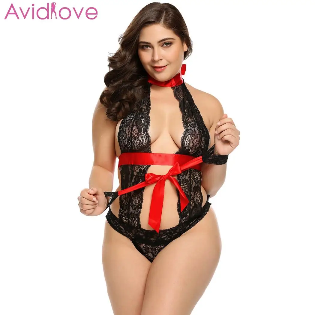 Avidlove Женское боди с чулками размера плюс сексуальные костюмы эротический