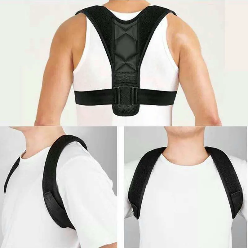 Корректор осанки FDBRO для спины регулируемый пояс ключиц и позвоночника