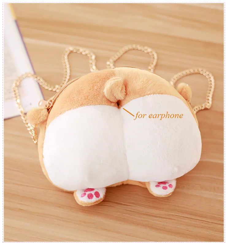 1 шт., новинка, сумка через плечо Corgi Butt, милая, креативная, для питомца, собаки, сексуальная, нижняя, сумка для монет, плюшевая игрушка в виде животного для детей, подарок