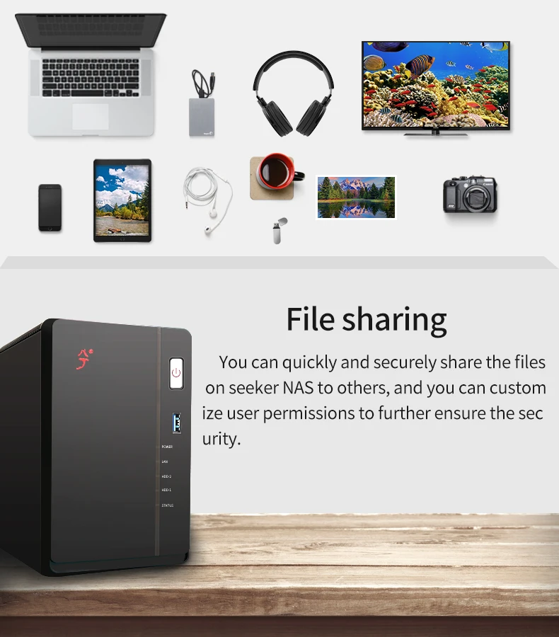 NAS Seeker Disk Station TS5002D 2-отсек бездисковый nas сервер nfs Сетевое хранилище Облачное хранилище, 2 года гарантии