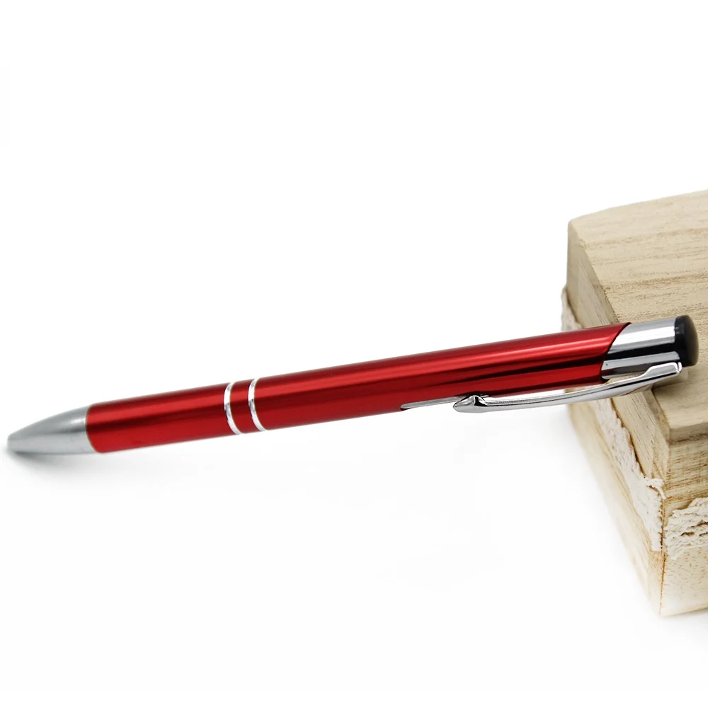 Red Pen 100* персонализированные Выгравированные объемные металлические шариковые ручки Свадебные сувениры детский душ день рождения Крещение вечерние сувениры подарок на заказ - Цвет: Red Pen