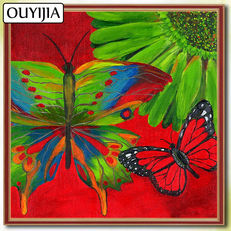 5D DIY Diamond Painting Full Square Butterfly Animals Flowers Bird OUYIJIA Mosaic Picture Of Rhinestones Embroidery Sale | Дом и сад