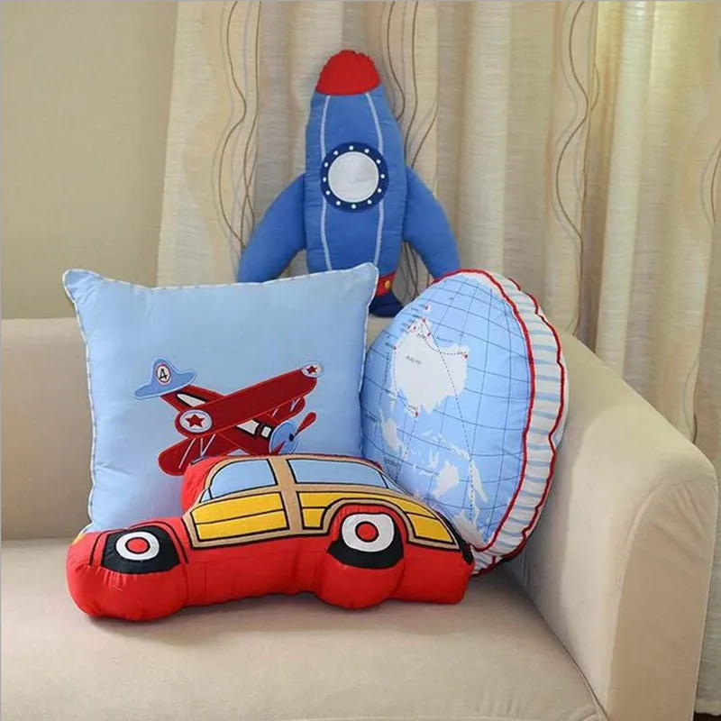 Хлопковая тканевая Подушка ракеты самолет Автомобильная подушка между образцом