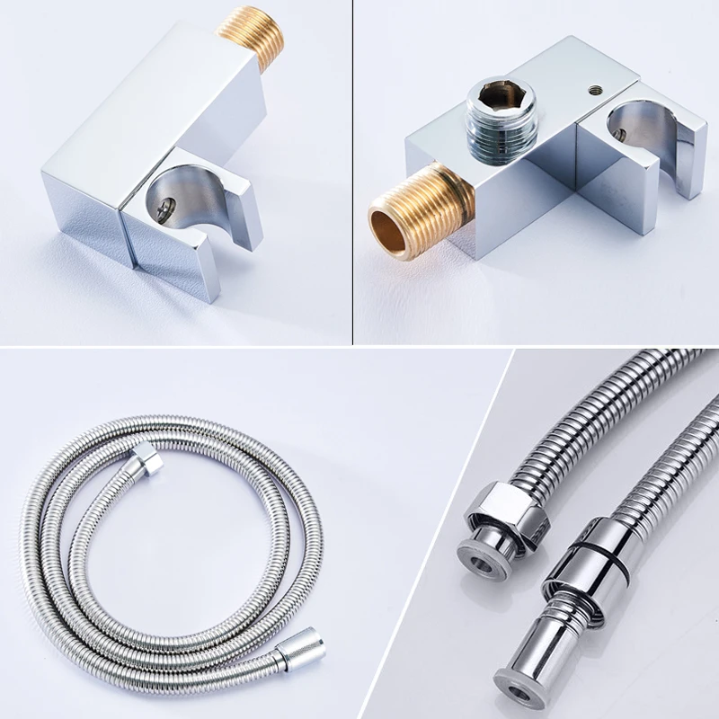 

BECOLA Bathroom Luxury Rain Mixer Shower Combo Set Wall Mounted Rainfall Shower Head System Polished Chrome shower faucet taps
