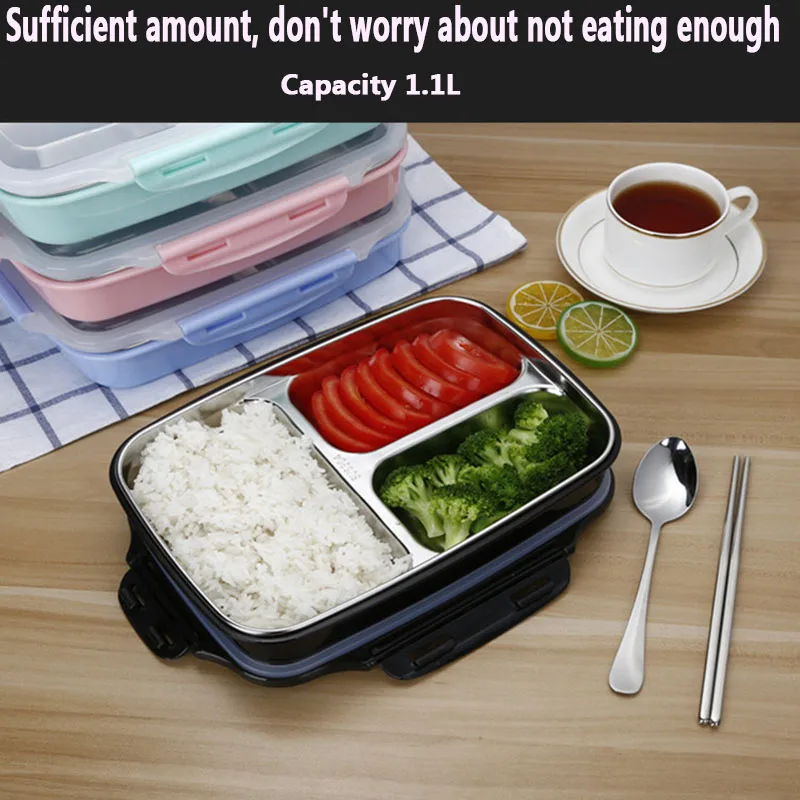 304 Stainless Steel Lunch Box Large-capacity Microwave Heating Portable Dinne Food Containers For Picnic Office School | Дом и сад