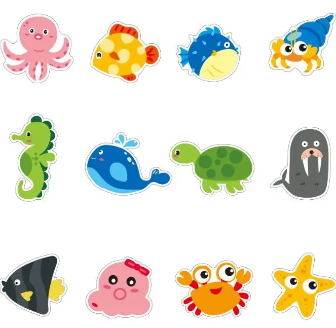Marine life Монтессори игра Ранние развивающие игрушки головоломка карты мультфильм инопланетянин/морская жизнь/Животные/дорожные Пары Соответствующие игры игрушки для детей - Цвет: Marine life