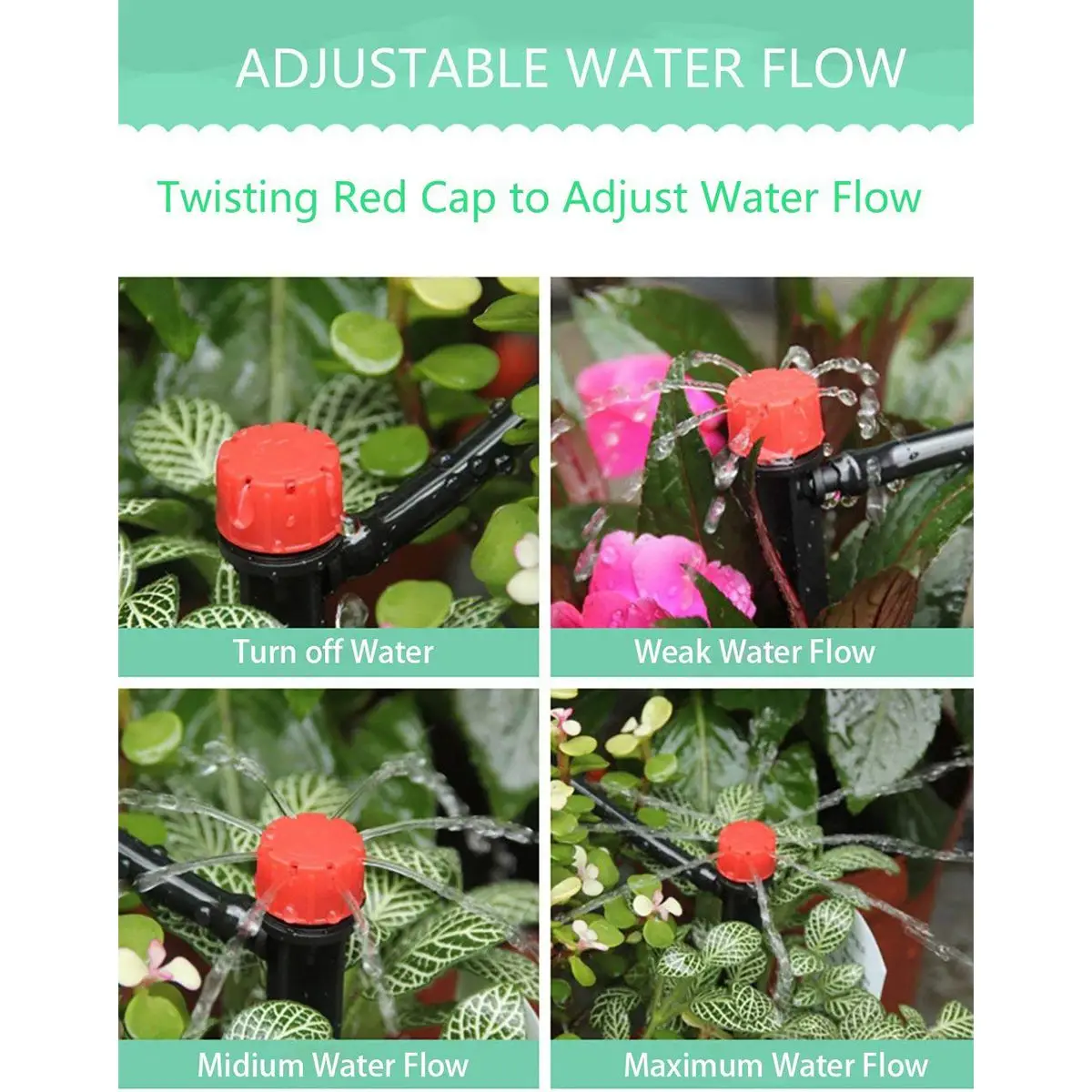 50 шт. капельный эмиттеры для полива Регулируемый микро барботер + поддержка