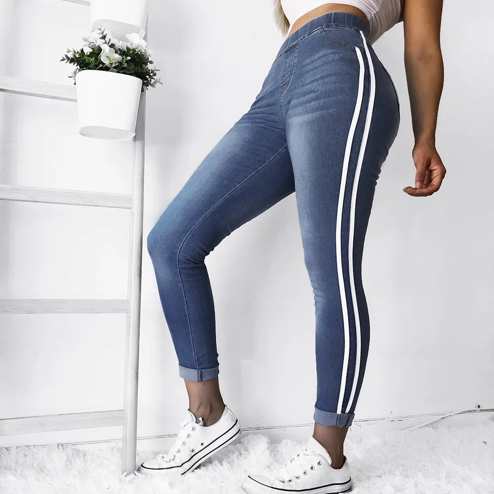 Джинсы JAYCOSIN женские с эластичным поясом модные облегающие повседневные брюки из