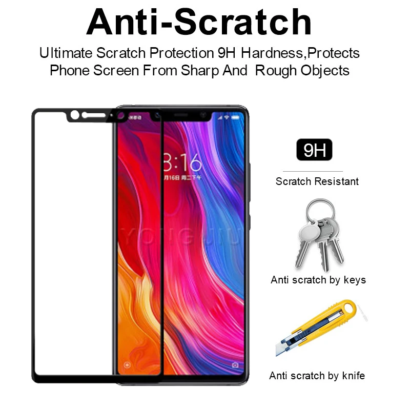 2 упаковки полное покрытие из закаленного стекла для Xiaomi Mi 8SE протектор экрана на
