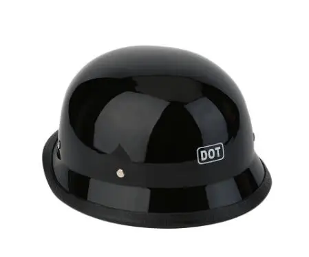 bright black Модные мотоциклетные шлемы половина немецкий стиль винтажный мотоциклетный шлем Прочный Половина лица немецкий шлем M/L/XL - Цвет: bright black