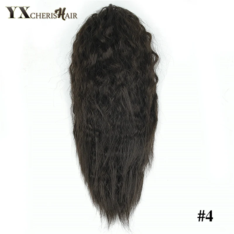 YXCHERISHAIR, 10 дюймов, заколки для волос, конские хвосты, синтетические кудрявые вьющиеся волосы для наращивания, для женщин, девушек, натуральные, черные, светлые, коричневые