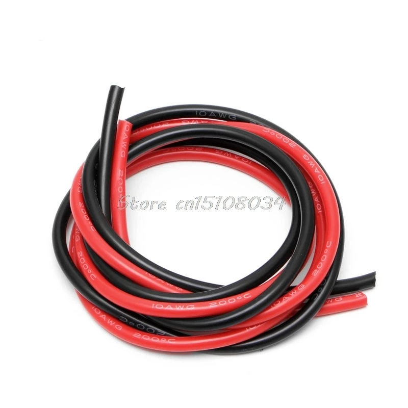 10 AWG Калибр провода силиконовые гибкие медные многожильные кабели для RC черный красный S08 и Прямая поставка