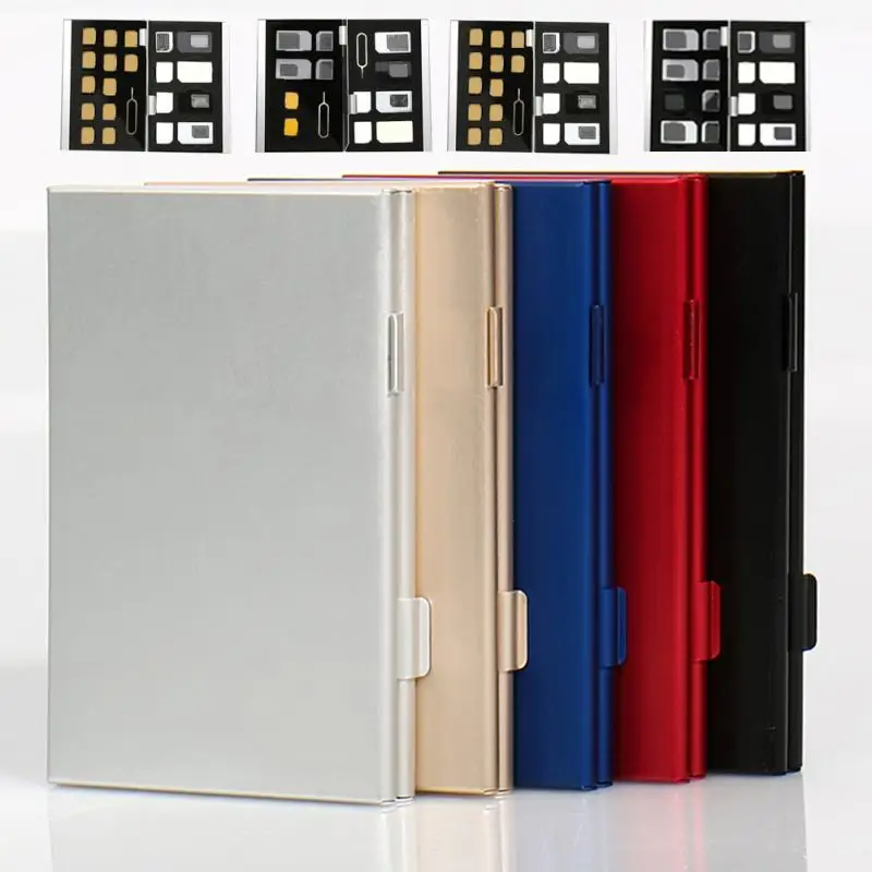 16 слотов/21 слота/14 слотов алюминиевый сплав SIM Micro Pin карта коробка для хранения