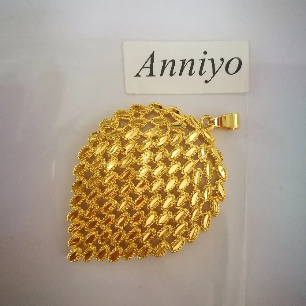 Ожерелье с подвеской в виде листьев Anniyo большой золотой цвет арабское Ближний
