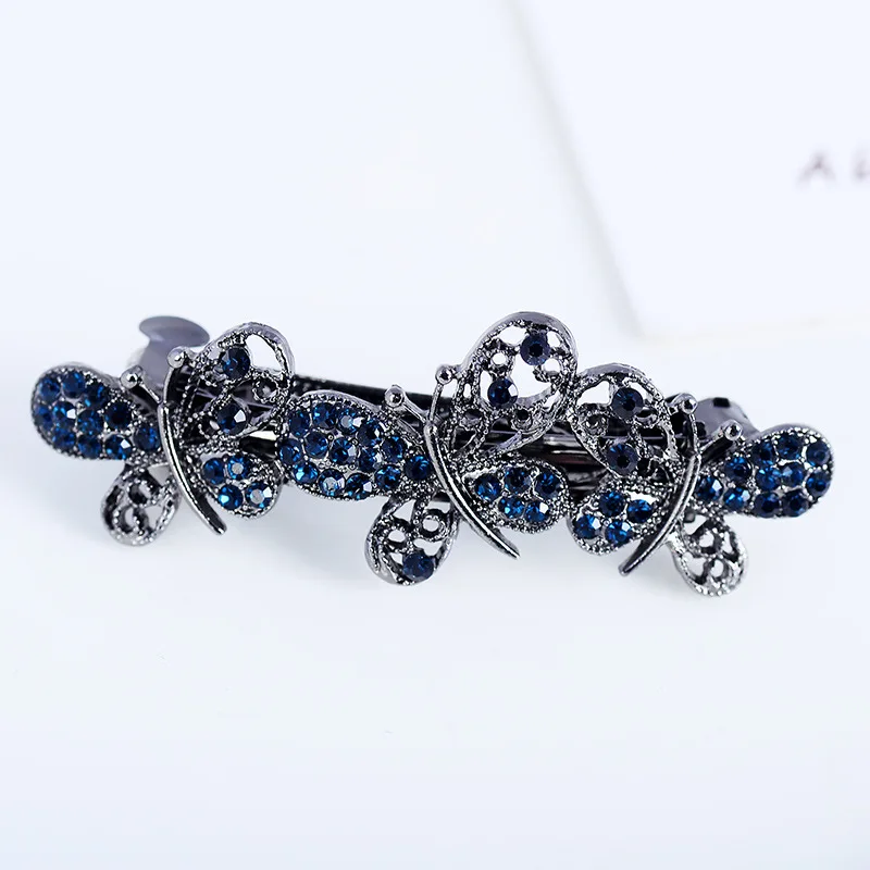 Blue-G2-108 Винтажные аксессуары для волос ювелирные Заколки Sparlkling Бабочка бант заколка для волос ретро украшения для волос - Окраска металла: Blue-G2-108